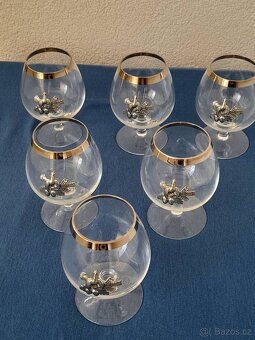 Sada 6 retro vintage mysliveckých sklenic - 4
