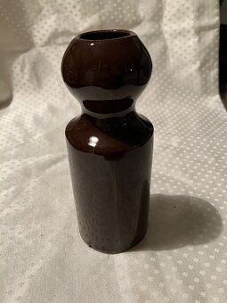 Keramický popelník hnědý s vázičkou - 4