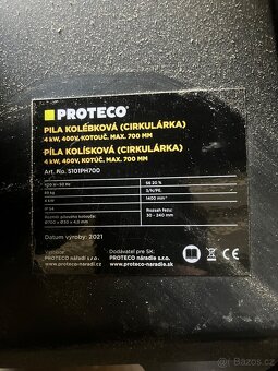 Kolébková pila cirkulárka Proteco 4kw - 4