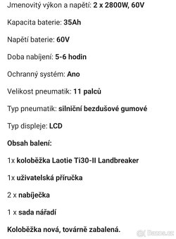 Terénní elektrokoloběžka Laotie Ti30-II Landbreaker – 5600W, - 4