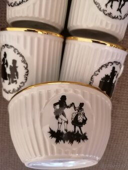 Hrnky motiv rokoko + miska - 4