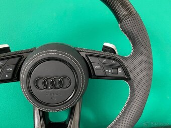 AUDI VOLANT KARBON - PERFOROVANA KOŽA - BIELE ŠITIE - 4