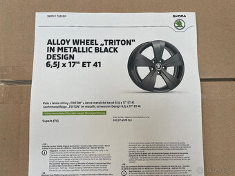 NOVÉ ALU TRITON BLACK ŠKODA SUPERB 3 6,5x17 ET41 - 4