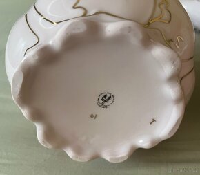 Prodám vázu - růžový porcelán, zlaceno - 4