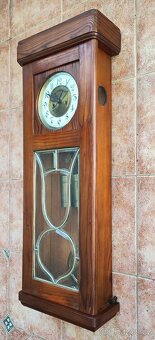 krásné zdobené secesní dvouzávažové hodiny - 4