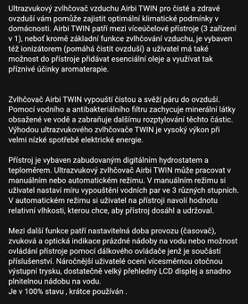 Výkonný,nepoužívaný ultrazvuk.zvlhčovač vzduchu AIRBY TWIN - 4