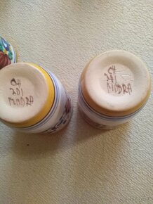Džbán a 6 kalíšků + popelník (Modranská keramika) - 4