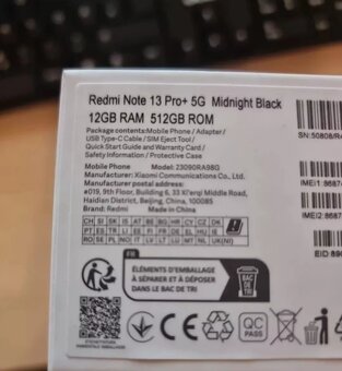 Nový Xiaomi Redni Note 13 Pro+ 5G 12GB/512GB, Černý - 4