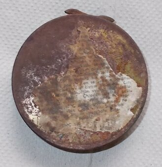 Stará plechová, krabička, Silichrom cídidlo barevných kovů. - 4