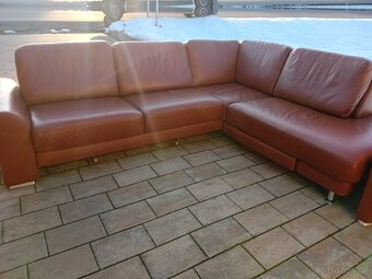 rohová, kožená sedací souprava, křeslo - 4