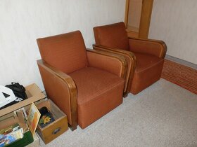 Starožitná křesla Art deco 20.léta původní potah - 4