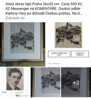 Staré obrazy viz fota. Ceny a rozměry viz fota. - 4