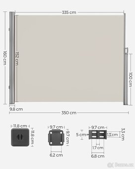 Boční markýza 160x350cm - 4