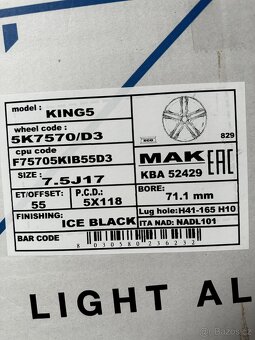 Fiat, Citroen, Opel, Peugeot - ALU disky zn. MAK 5x118 R17 - 4