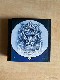 Stříbrná 1oz medaile Český lev 2024 inkusní ražba s patinou - 4