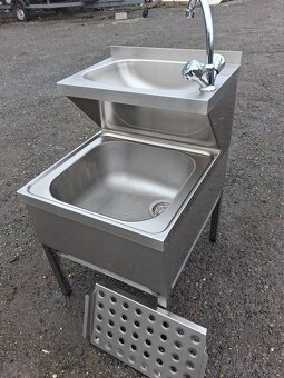 Nová nerezová výlevka s 2x umyvadlem 50x60x80 cm - 4