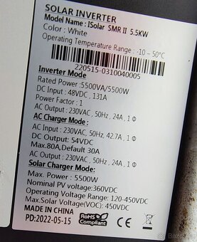 Střídač POWLAND 5,5kW - CHYBA 04 - 4