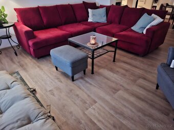 Rohová vínová sedačka - 4