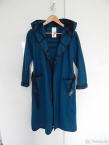 Nový italsky kabát s kapucí a páskem - 4