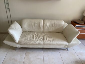 Kožená sedačka, taburet, polohovací křeslo - 4