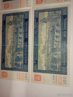 BANKOVKY 100 KČ, 1940, RŮZNÉ SÉRIE, VŠE NEPERFOROVANÉ - 4