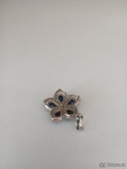 přívěšek se safíry ve stříbře (Ag) - 4