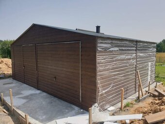 Plechová garáž 7x5m. - 4