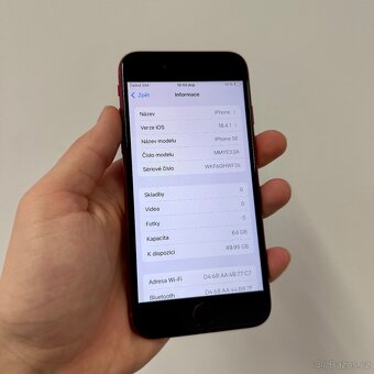ZÁNOVNÍ APPLE IPHONE SE3 64GB-ČERVENÁ, BATERIE 100% - 4