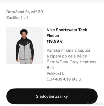 Tech Fleece Mikina černo-šedá, vel. L - 4