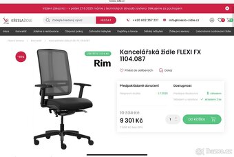 Kancelářská židle RIM Flexi - 2 ks - jako nová - 4