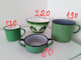Staré, zelené, smaltované nádobí - 4
