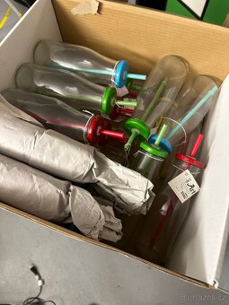 Skleničky s brčkem 30 ks nove - 4