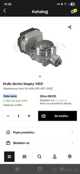 Škrtící klapka VDO - 4