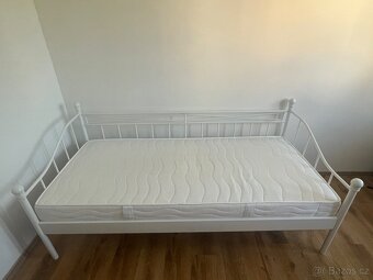 Postel bílá kovova 200 x 90 cm - 4