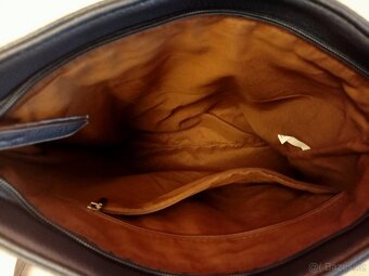 tm. modrá kožená kabelka přes rameno - 4