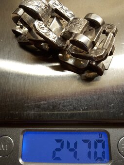 Mohutný stříbrný náramek Art Deco - 4