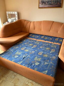 Rozkládací rohová sedací souprava do U – 315×150 cm, úložný - 4
