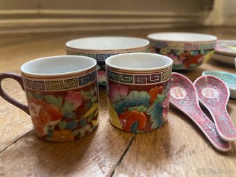 Čajový servis - porcelánový barevný - 4
