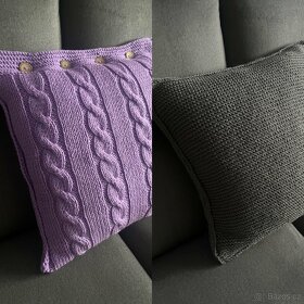 Dekorační pletený povlak na polštář 40-45 cm. nový - 4