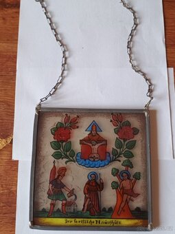 Starožitný Obrázek na skle - 4