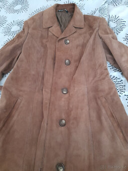 Hnědý semišový kabát, vel. 42 - 4