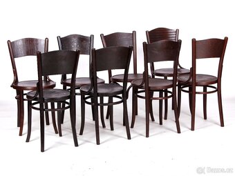 Prvorepublikové židle MIX, Thonet, Fischel, Mundus, 8 ks - 4