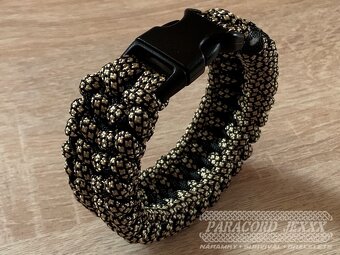 PARACORD náramek (19 cm) black - bronze - 4