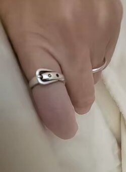 Nový dámský stříbrný prsten prstýnek 925 pásek opasek uni - 4