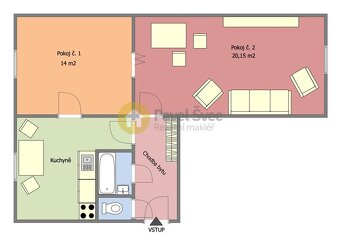 Prodej bytu 2+1, 50 m2, ve zděném domě, Horažďovice - 4