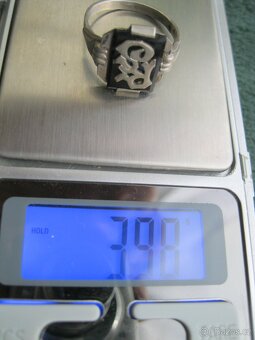 Stříbrný prsten s monogramem - stříbro 900/1000 - 4