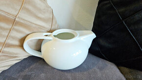Porcelánová konvička Oxalis s nerezovým víčkem bílá - 4