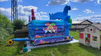 Skákací hrad 4x4m. k zapůjčení, pronájem, Baby Shark - 4
