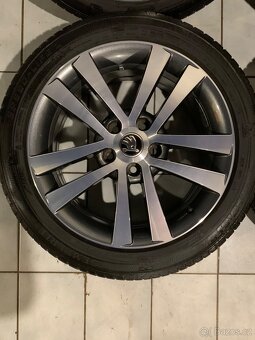 Alu kola Škoda R17 5X112 LETNÍ PNEU 225/45 R17 100% Vzorku - 4