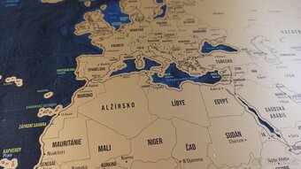 VELKÁ ZLATÁ STÍRACÍ MAPA SVĚTA - NEPOUŽITÁ - 4